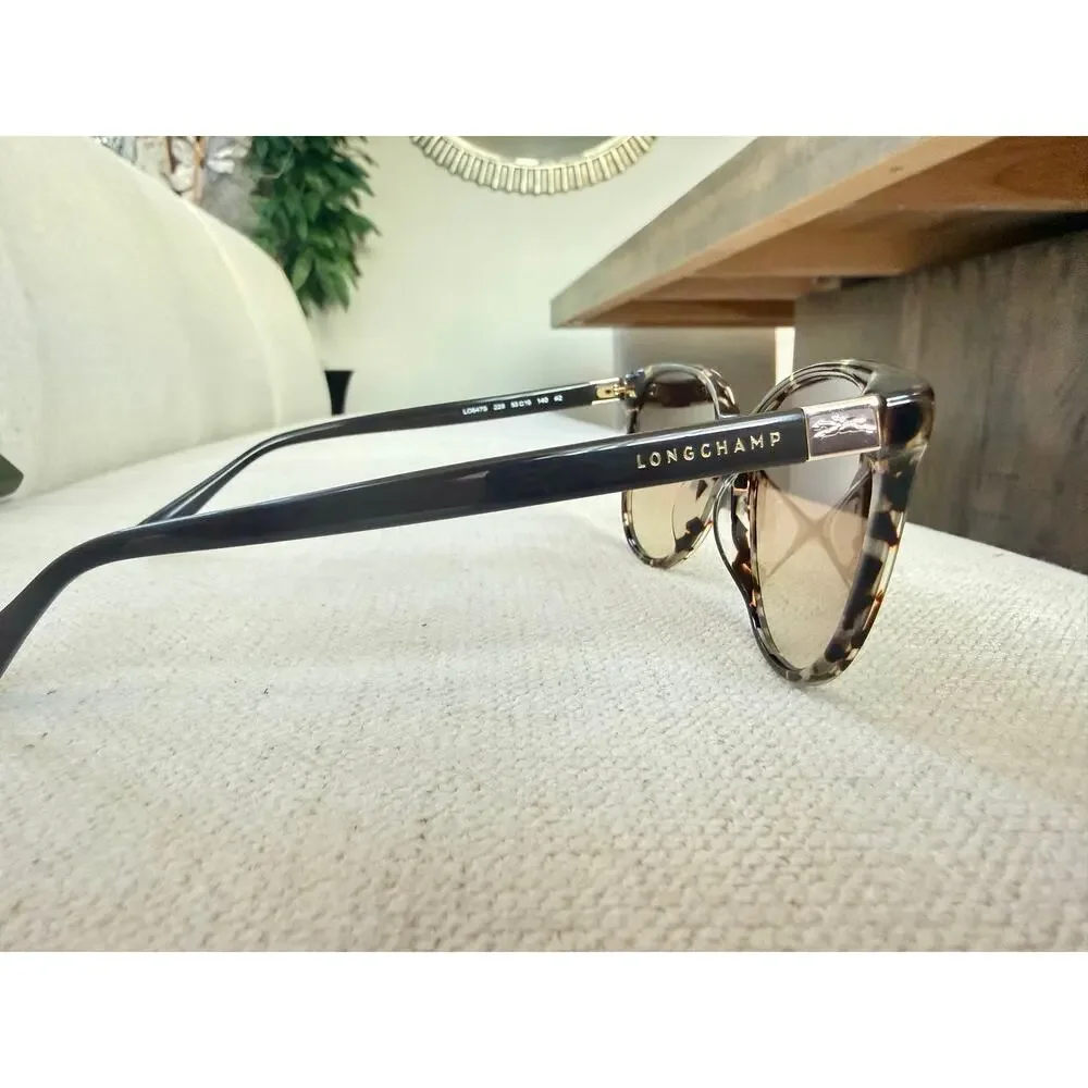 Longchamp Le Pliage Cat Eye Sunglasses, Havana Brown Tortoiseshell NWT